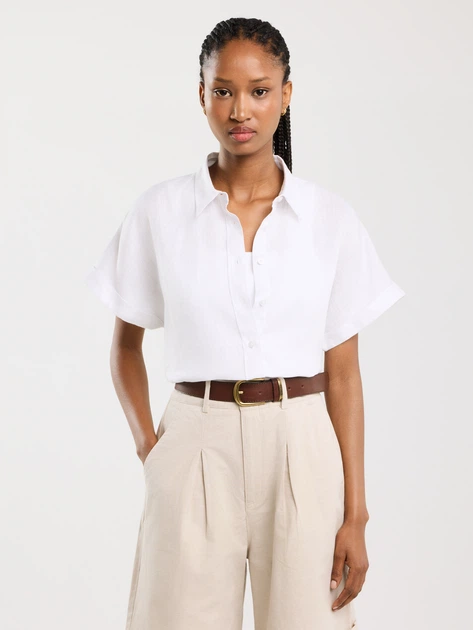 Koszula damska lniana Big Star Riore 101 XL Biała (5900714885809) - obraz 4