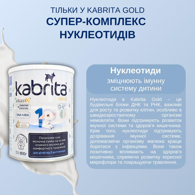 Набор KABRITA 1 GOLD (0 – 6 мес) детская смесь на основе козьего молока, 2х800 г, Нидерланды - изображение 9