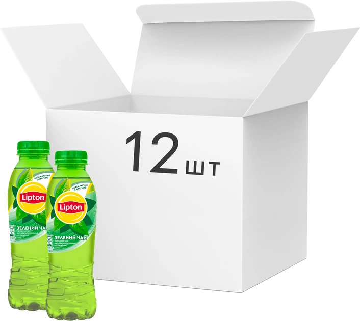 Упаковка холодного зеленого чаю Lipton 0.5 л х 12 пляшок (4823063127516) - Фото 1 Упаковка холодного зеленого чаю Lipton 0.5 л х 12 пляшок (4823063127516) - зображення 1