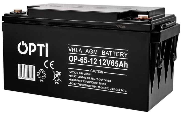 Акумуляторна батарея Volt Polska AGM OPTI 12V 65 Ah (6AKUV065AG) - зображення 2