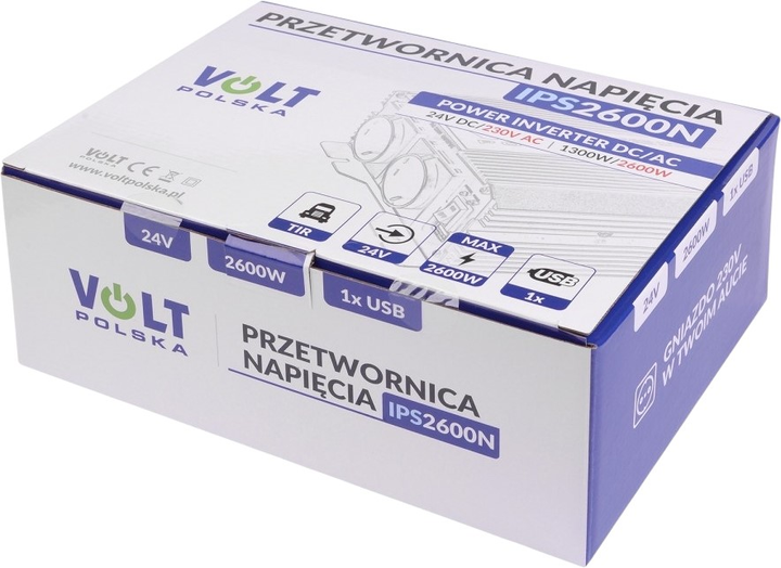 Przetwornica napięcia Volt Polska IPS 2600 N 24/230V 1300/2600W (3IPSN26024) - obraz 6