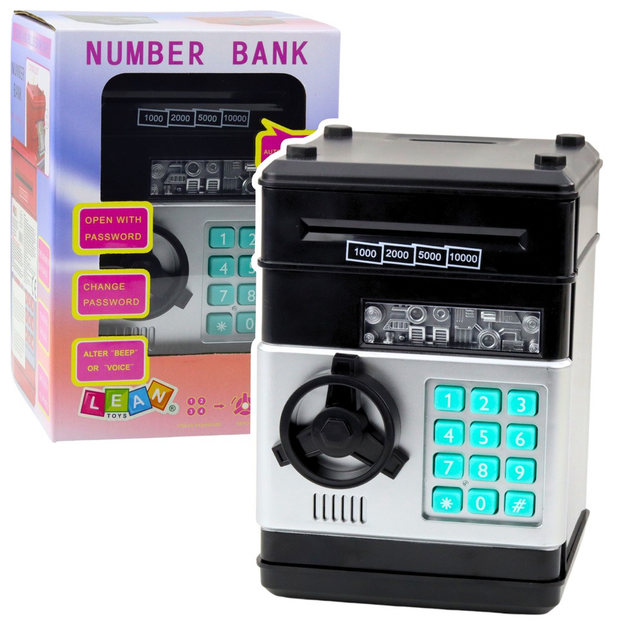 Bankomat sejf LEAN Toys Światła dźwięki kod PIN czarny 24986 (5905991060369) - obraz 3
