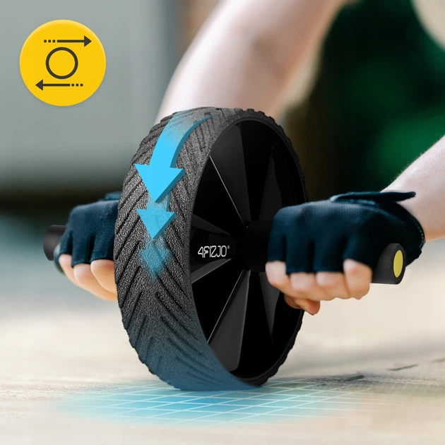 Ролик (гимнастическое колесо) для пресса 4FIZJO Ab Wheel Black/Yellow (P-5907739314840) - изображение 11