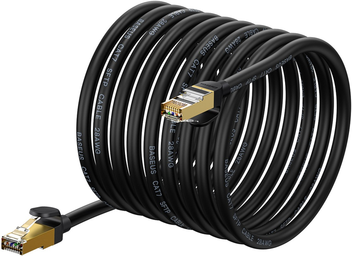 Patchcord Baseus Cat 7 SFTP 15 m Black (WKJS010801) - obraz 4