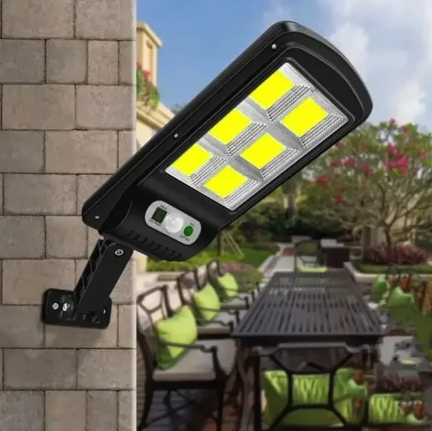 Вуличний ліхтар на стовп Solar Light 6COB із пультом на сонячних батареях чорний - зображення 7