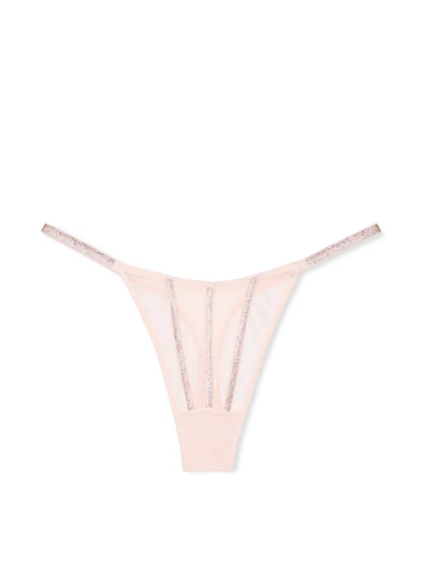 Комплект белья Victoria's Secret (лиф+трусики стринги) со стразами Sheer Shine 70B/XS розовый - Фото 7 Комплект белья Victoria's Secret (лиф+трусики стринги) со стразами Sheer Shine 70B/XS розовый - изображение 7