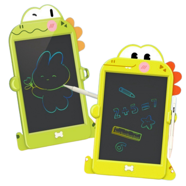 Tablica do rysowania i pisania LEAN Toys Dinozaur zielona LCD Rysik (5905991057246) - obraz 2