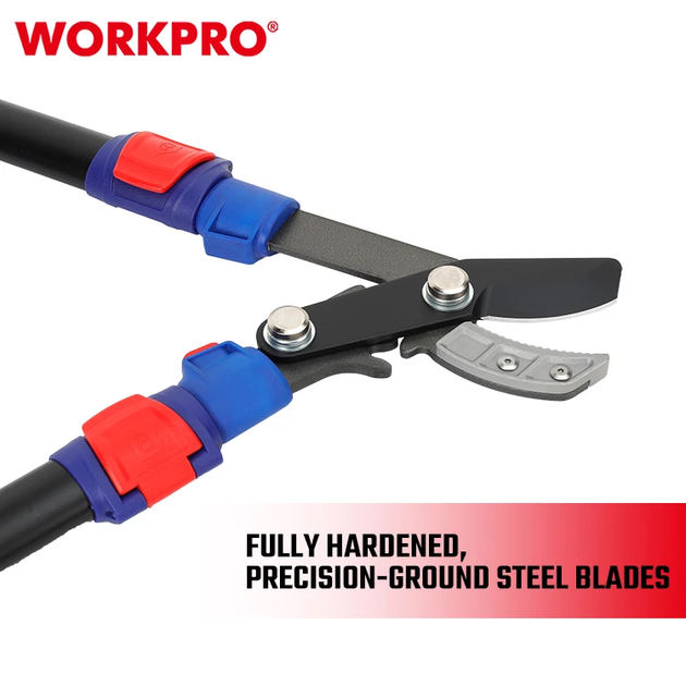 Сучкорез садовый телескопический с опорной наковальней WORKPRO 635-940 мм PRO WP332022 - Фото 4 Сучкорез садовый телескопический с опорной наковальней WORKPRO 635-940 мм PRO WP332022 - изображение 4