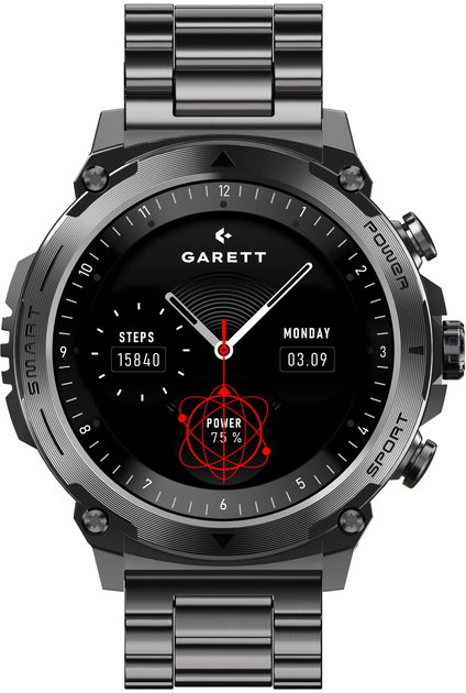 Smartwatch Garett Atom Black Steel (5904238486856) - obraz 3