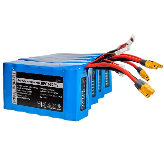 Аккумуляторная сборка Li-Ion pro version Molicel INR21700 P42A 6S2P 8400mAh для электромобиля и дронов 22.2В (IS-OP_22-G) - изображение 4