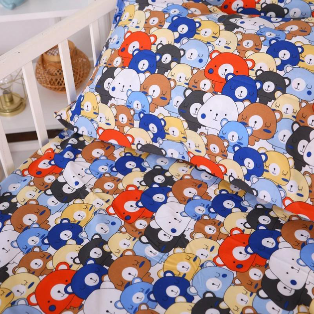 Комплект постільної білизни MirSon Kids Time 110x140 см 20-0032 Colored bears Бязь (2200009638701) - зображення 5
