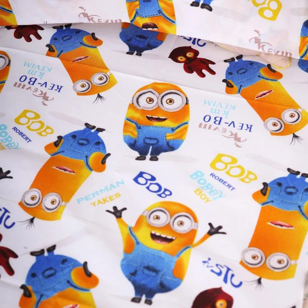 Комплект постільної білизни MirSon Kids Time 110x140 см 20-0036 Minions Бязь (2200009639470) - зображення 7