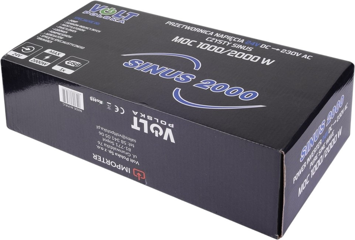 Перетворювач напруги Volt Polska Sinus 2000 24/230V 1000/2000W (3SIP200024) - зображення 4