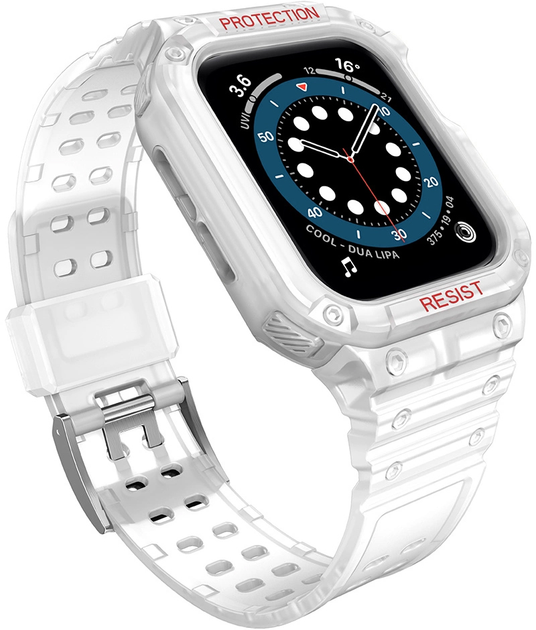 Ремінець із чохлом Hurtel Protect Strap Band для Apple Watch 42/44/45 мм Transparent (9145576231746) - зображення 2