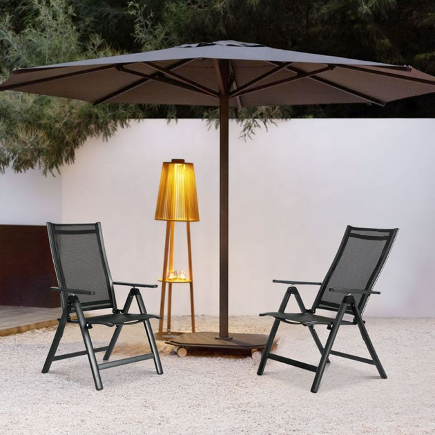 Zestaw krzeseł ogrodowych ModernHome by Multistore WR1652-2 Czarny - obraz 8