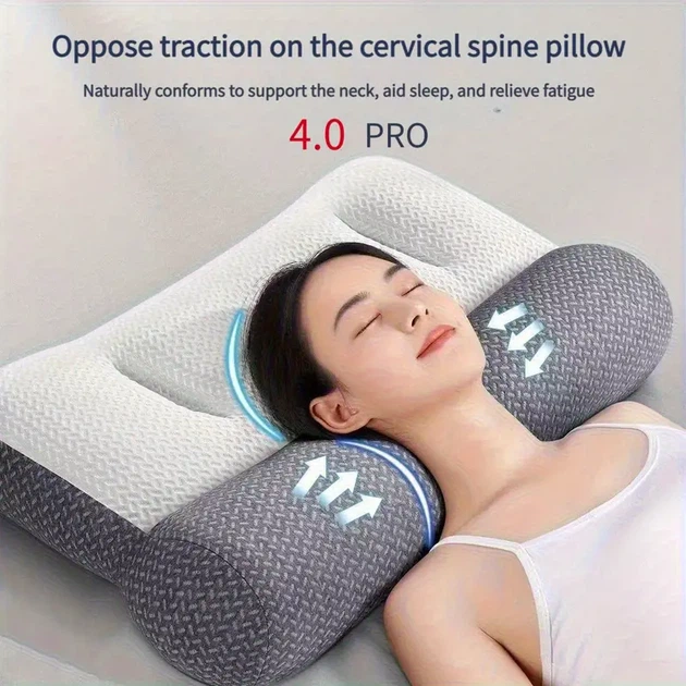 Ортопедическая подушка pillow 03 8h белая серая размер 700x400 мм подушка для сна с эффектом памяти - изображение 3