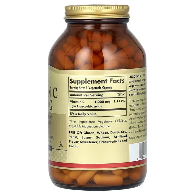 Вітамін С Solgar (Vitamin C) 1000 мг 250 капсул - зображення 2