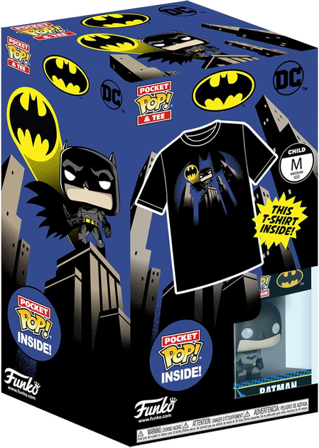 Подарунковий набір Funko Pocket Pop! & Tee Kids DC Batman Фігурка 4 см + Футболка Розмір XL (889698635295) - зображення 2