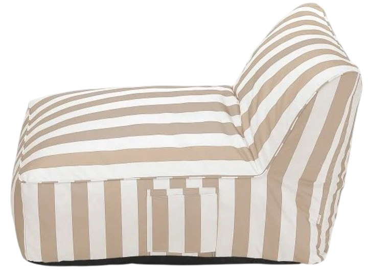 Leżanka Homla Maris w biało-beżowe paski 72 x 102 x 65 cm (5906496744242) - obraz 2