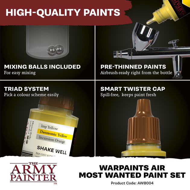 Zestaw farb The Army Painter: Warpaints Air - Most Wanted Paint Set (5713799800403) - obraz 7
