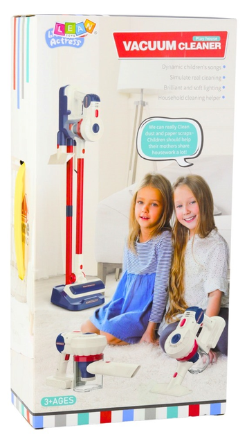 Іграшковий набір LEAN Toys Вертикальний пилосос станція Світло звуки білий 24414 (5905991055426) - зображення 1