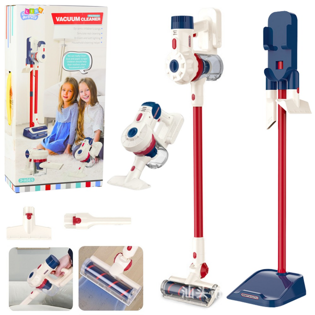 Іграшковий набір LEAN Toys Вертикальний пилосос станція Світло звуки білий 24414 (5905991055426) - зображення 2