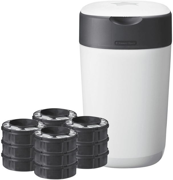 Kosz na zużyte pieluchy Tommee Tippee Twist i Click + 12 wkładów (5010415510051) - obraz 2