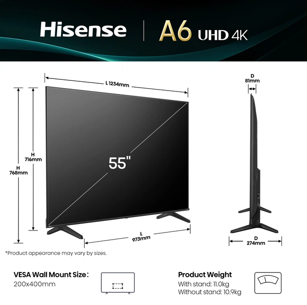 Telewizor Hisense 55" 55A6Q - obraz 5