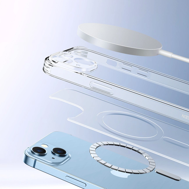 Etui plecki Ugreen LP642 Classy Clear Magnetic Protective Case do Apple iPhone 14 Plus Transparent (6957303899357) - obraz 3