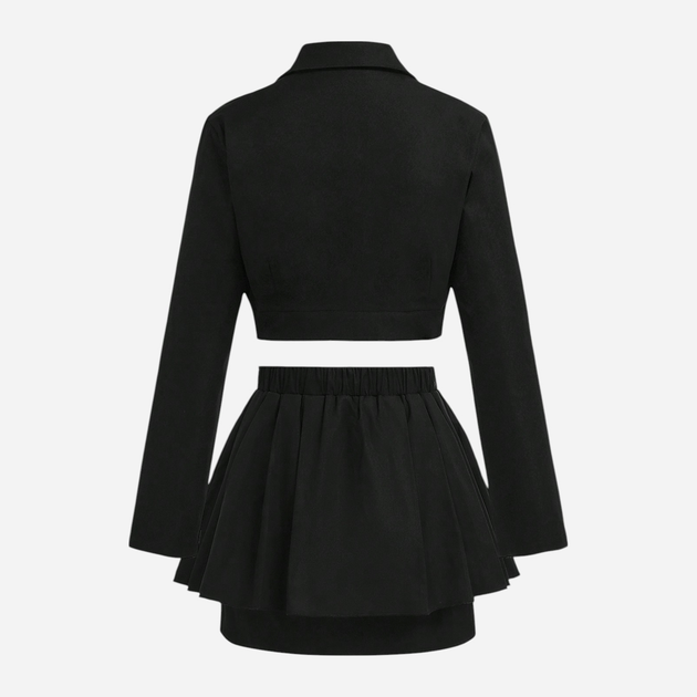 Подростковый комплект (жакет + юбка) для девочки SHEIN GD-00129313 158 см Черный (DN3012300014019) - изображение 2