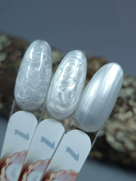 Перлинний гель SVN Pearl Gel 1 (25гр) білий для нарощення та укріплення, низькотемпературний будівельний гель з перлинним ефектом, Builder Gel - изображение 2