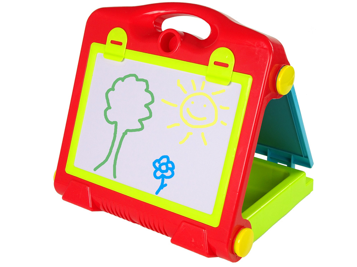 Tablica drustronna składana LEAN Toys Czerwono-zielony, z szablonami, kredą i pisakami (5905214979812) - obraz 4