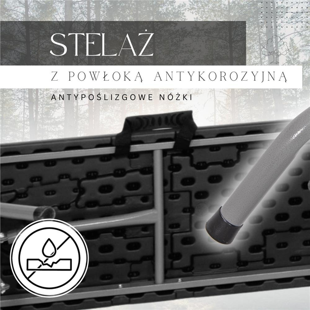 Zestaw cateringowy Springos Stół + ławki 180 x 74 x 74 cm GF0098 Czarny (5907719476117) - obraz 18