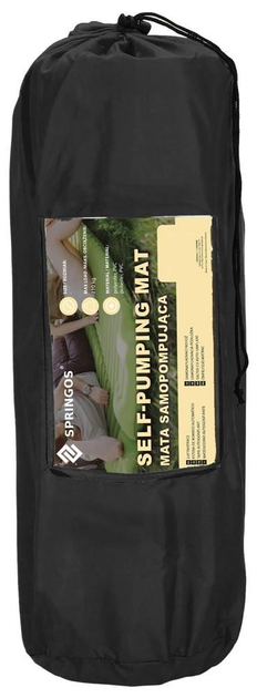 Килимок самонадувний Springos PM030 Чорний (5907719430850) - зображення 6