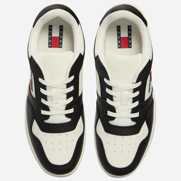 Sneakersy damskie skórzane Tommy Jeans EN0EN02505-0GS 39 Białe z czarnym (8720638359067) - obraz 5