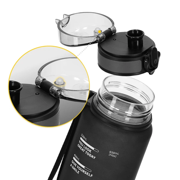 Бутылка для воды спортивная 4FIZJO 650 мл Black (P-5905973403733) - изображение 8