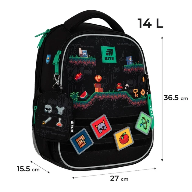 Шкільний набір Kite Education Pixel Game SET_K25-555S-4 (рюкзак, пенал, сумка) - изображение 2