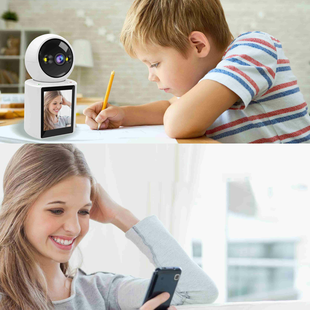 Настільна Wi-Fi відеоняня з екраном 2.8" Wi-Fi камера з відеодзвінком ведеокамера з віддаленим керуванням (VD138) - зображення 10