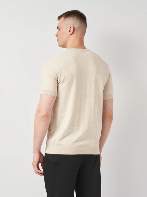 Футболка бавовняна довга чоловіча ASK ME Crew-neck SS N-AVT-120 KM09.01.16.52 2XL Бежева (ARB2800000548629) - зображення 2