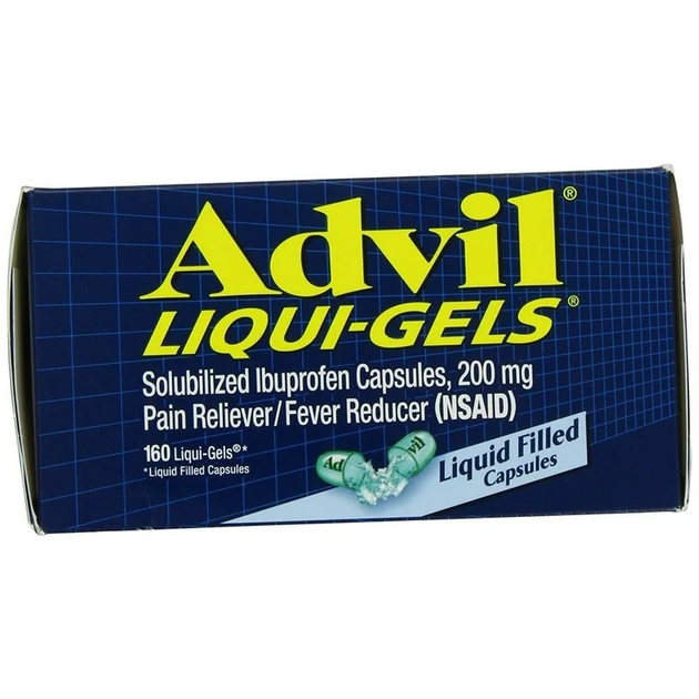 Advil liquid gel, знеболювальне, 200 мг 160 капсул в коробці - зображення 2