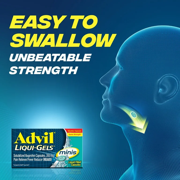 Advil liquid gel, обезболивающее, 200 мг 160 капсул в коробке - изображение 4