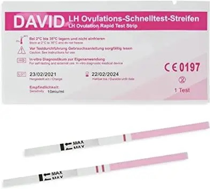 Тест на овуляцію David LH Ovulations червона упак. - зображення 1