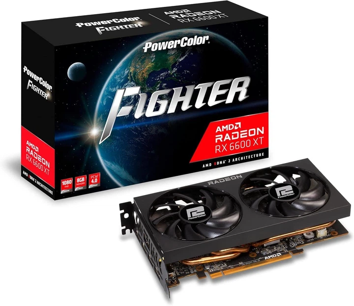 Відеокарта PowerColor AMD Radeon RX 6600 XT 8Gb Fighter (AXRX Відеокарта PowerColor AMD Radeon RX 6600 XT 8Gb Fighter (AXRX