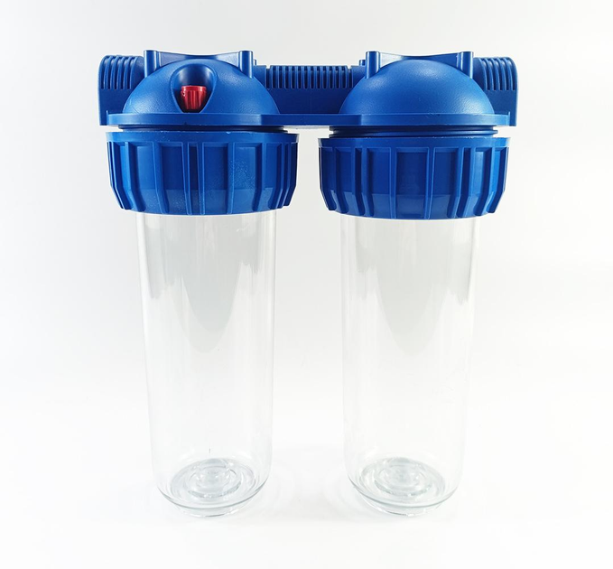 Колба двойная AquaKut 3Р DUO 10" 1/2" для холодной воды в комплекте ключ, крепление - изображение 4