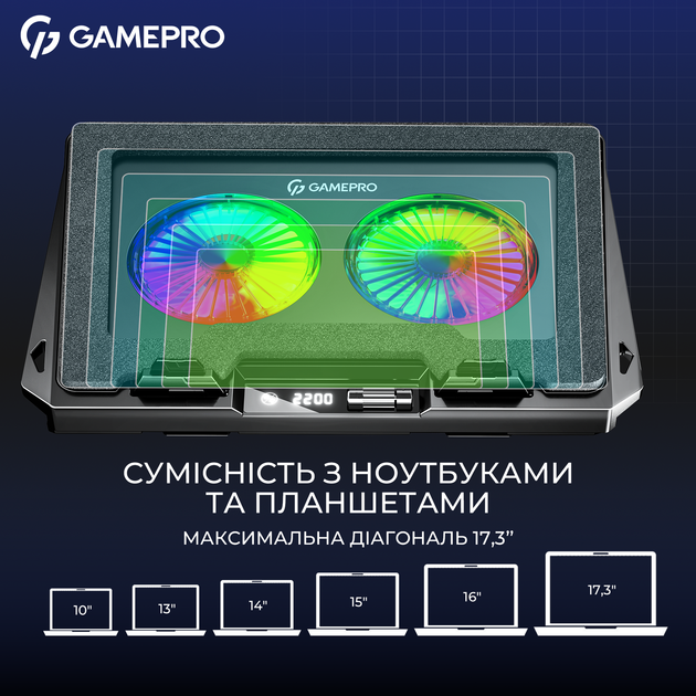 Охолоджуюча підставка для ноутбука Gamepro CP910 - зображення 9
