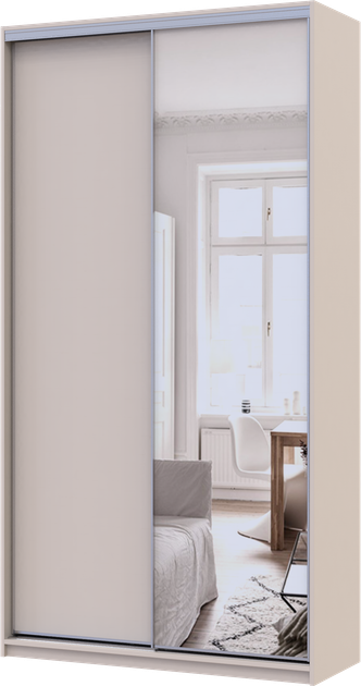 Шкаф купе Doros Сити Лайт Кашемир 1 ДСП/1 зеркало 120х45х225 см (80736338) - изображение 3
