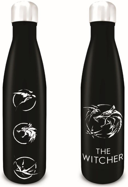 Butelka na wodę Pyramid The Witcher Czarna 590 ml (5050574263719) - obraz 1