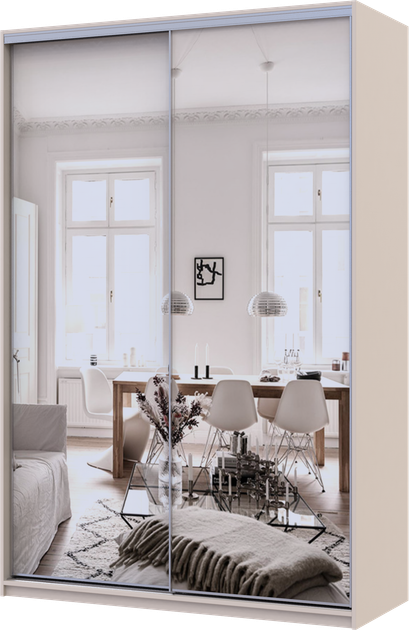 Шкаф купе Doros Сити Лайт Кашемир 2 Зеркала 150х60х225 см (80736359) - Фото 3 Шкаф купе Doros Сити Лайт Кашемир 2 Зеркала 150х60х225 см (80736359) - изображение 3
