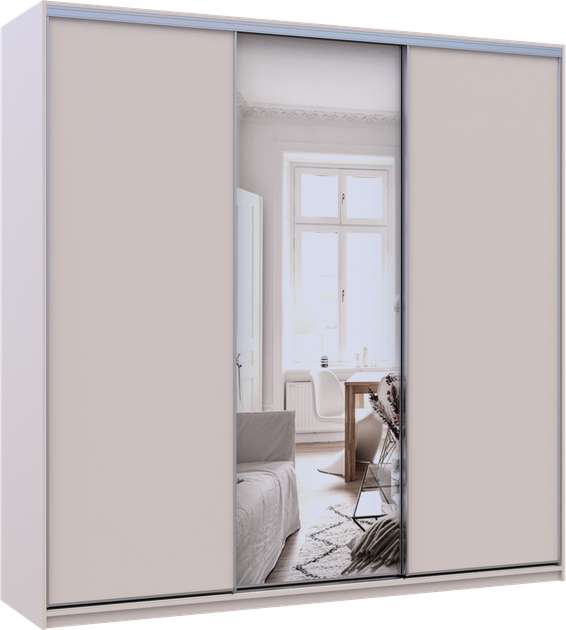 Шкаф купе Doros Сити Лайт Кашемир 2 ДСП/1 зеркало 225х60х225 см (80736383) - изображение 2