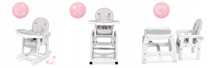 Стільчик для годування Ricokids Sinco 5 в 1 Сірий (5908220470137) - зображення 7